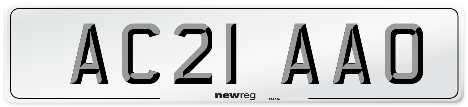 AC21 AAO Number Plate from New Reg